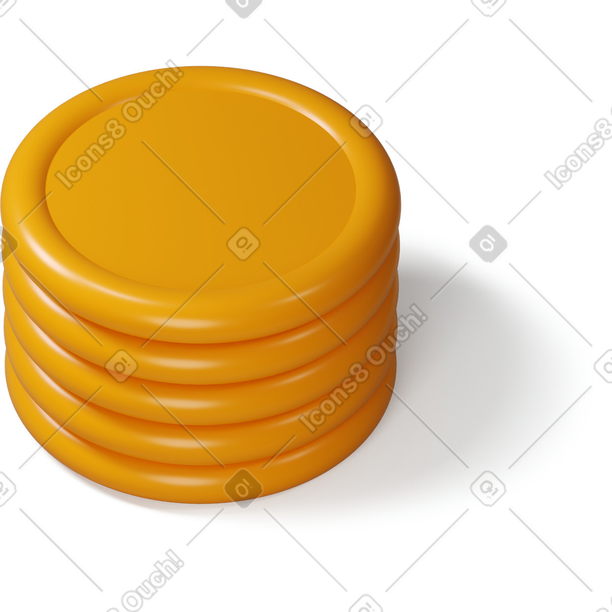 Ilustração de Vista superior uma pilha moedas em no estilo 3D Buddy para baixar em PNG, SVG