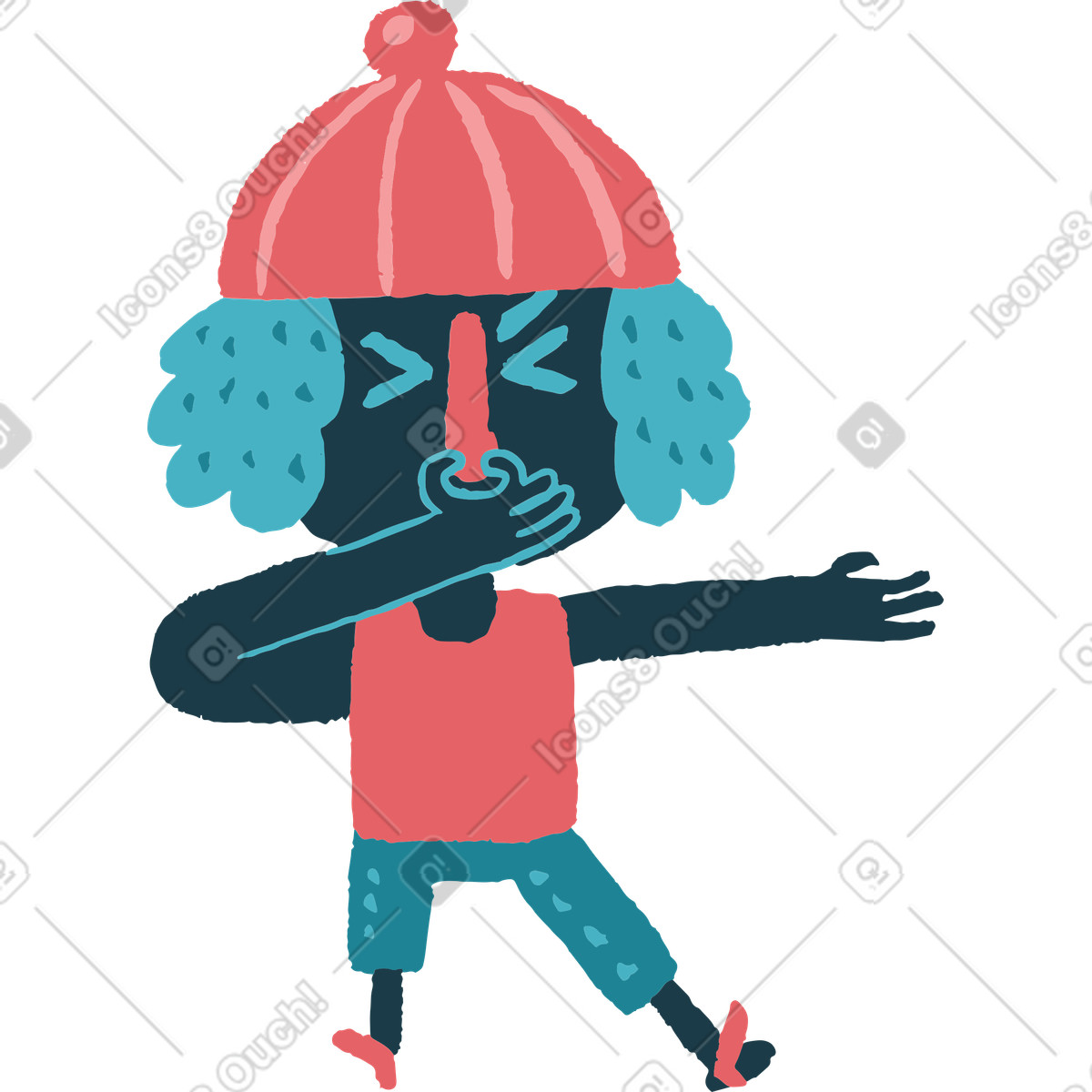 Ilustração de Disgusted man em no estilo Flamenco para baixar em PNG, SVG