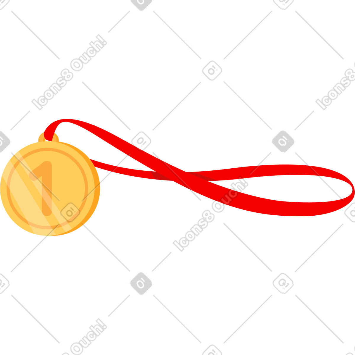Medal illustration in Lagom style download in PNG, SVG