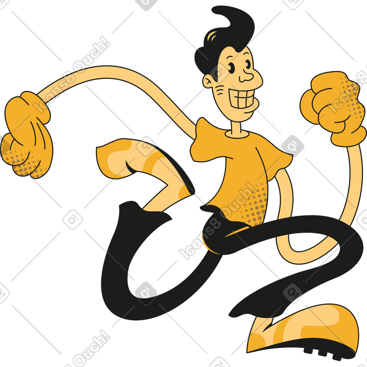 Rubber スタイルの 走っている人 のイラストをPNG、SVG形式でダウンロード
