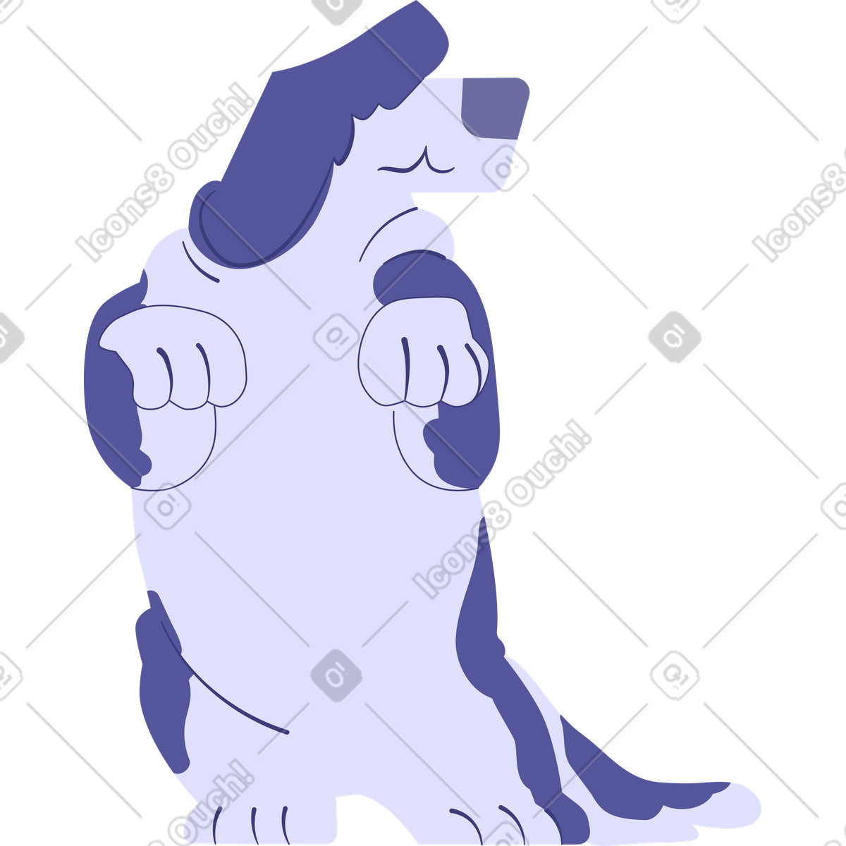 Woof 스타일의 폴란드 양치기 개 일러스트레이션 PNG, SVG 다운로드