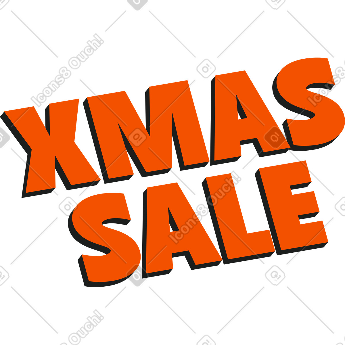 Lettering xmas sale text illustration in Strict style download in PNG, SVG