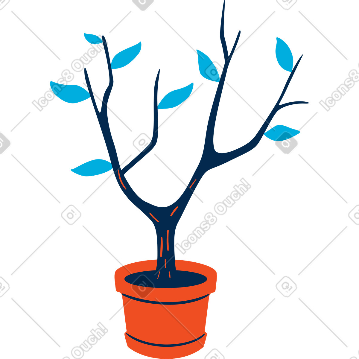 Ilustração de Árvore em vaso flores no estilo Flame para baixar PNG, SVG