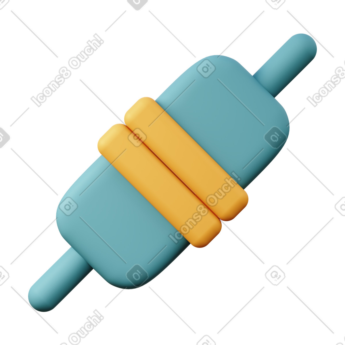 Ilustración Conectores unidos con extremos de cable, conectividad dispositivos, comunicación y red en estilo 3D Sugary a descargar en PNG SVG