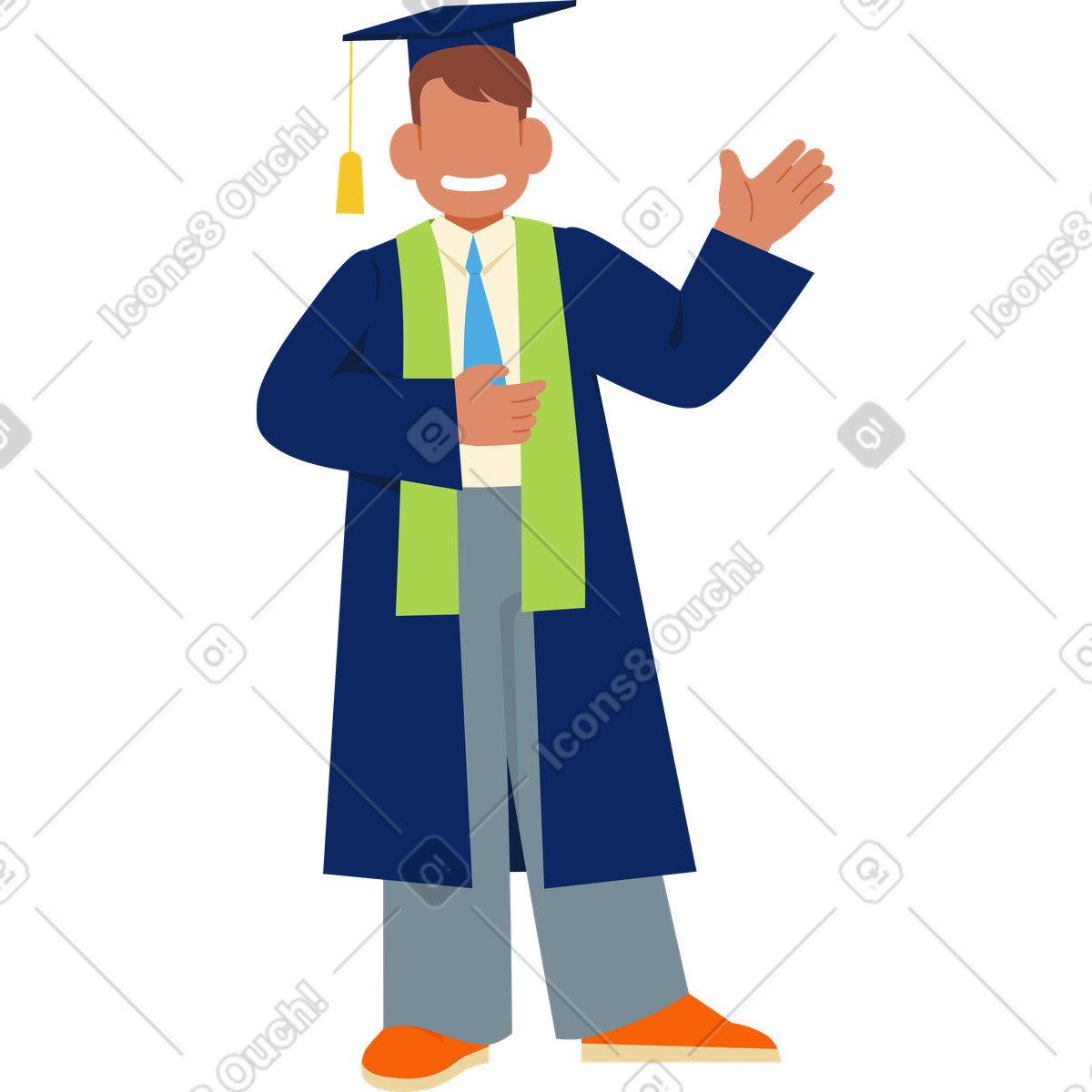 Young man graduation illustration clipart showcasing achievement in high-quality graphics