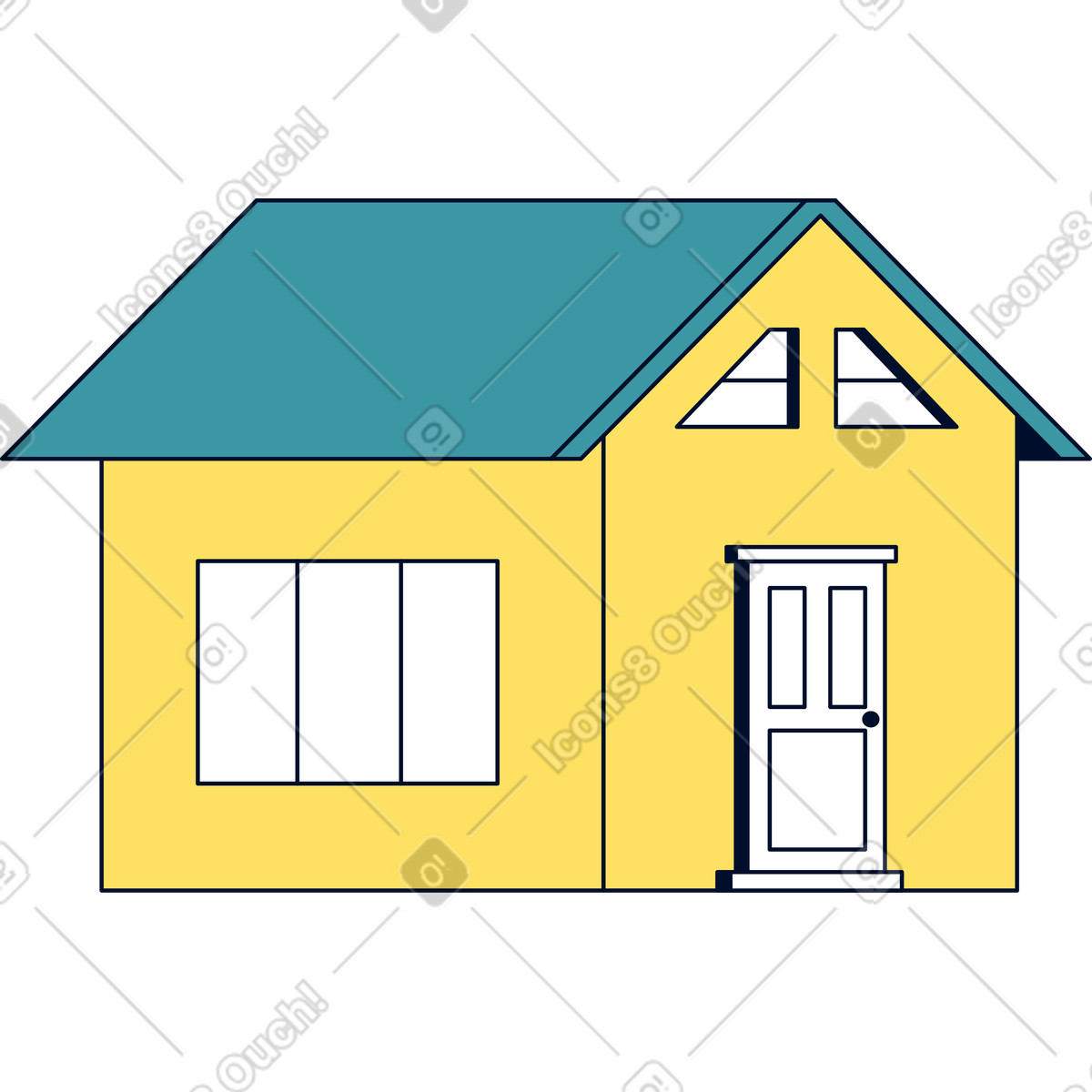 Ilustración Casa en estilo Teal a descargar en PNG y SVG