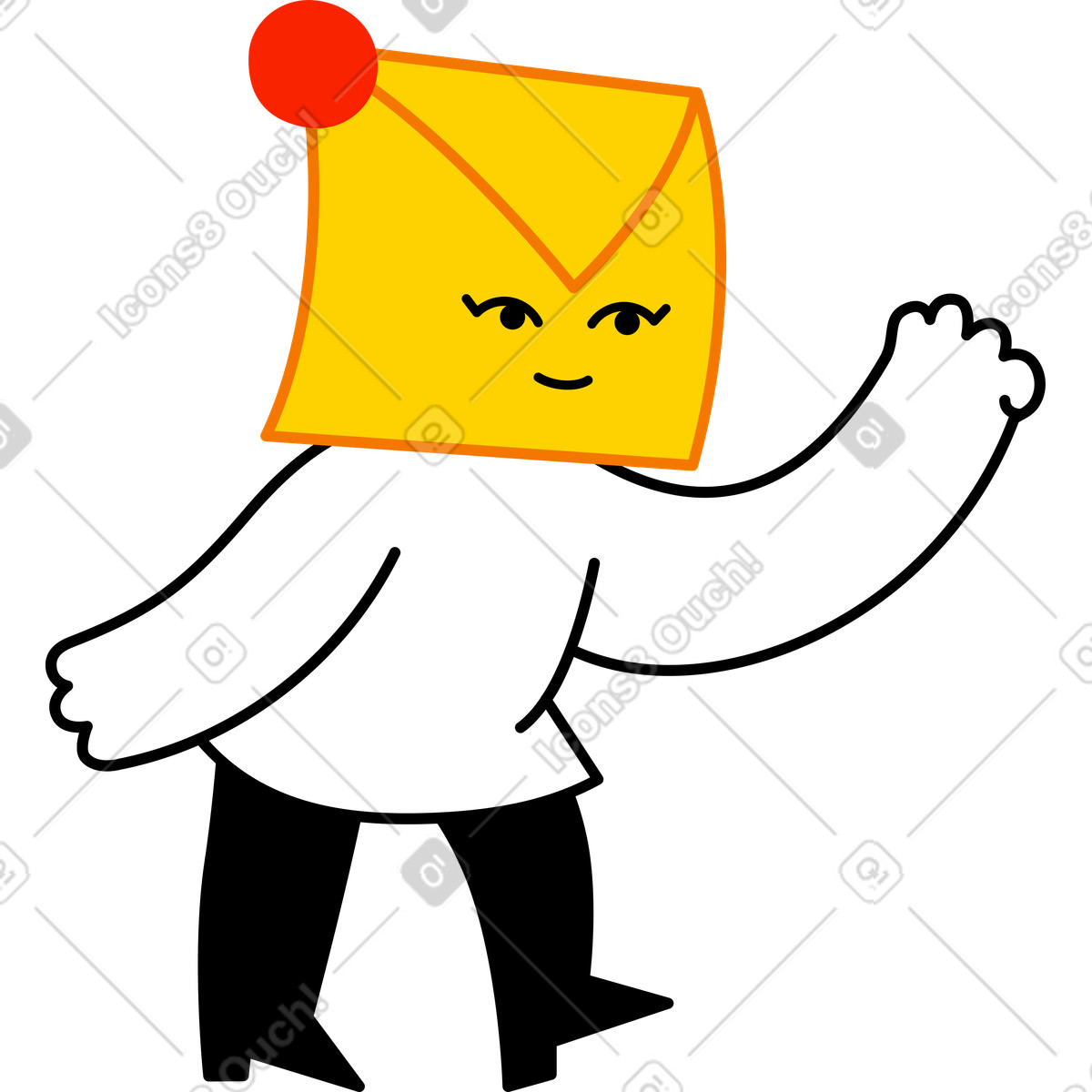 Character with a letter head illustration in Giggle style download in PNG, SVG