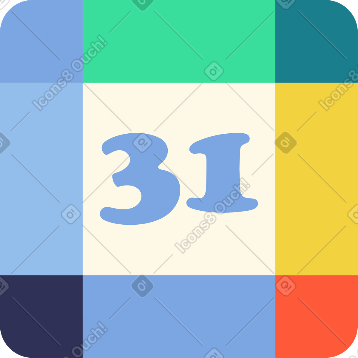 Ilustração de Ícone calendário online em no estilo Beam para baixar em PNG, SVG