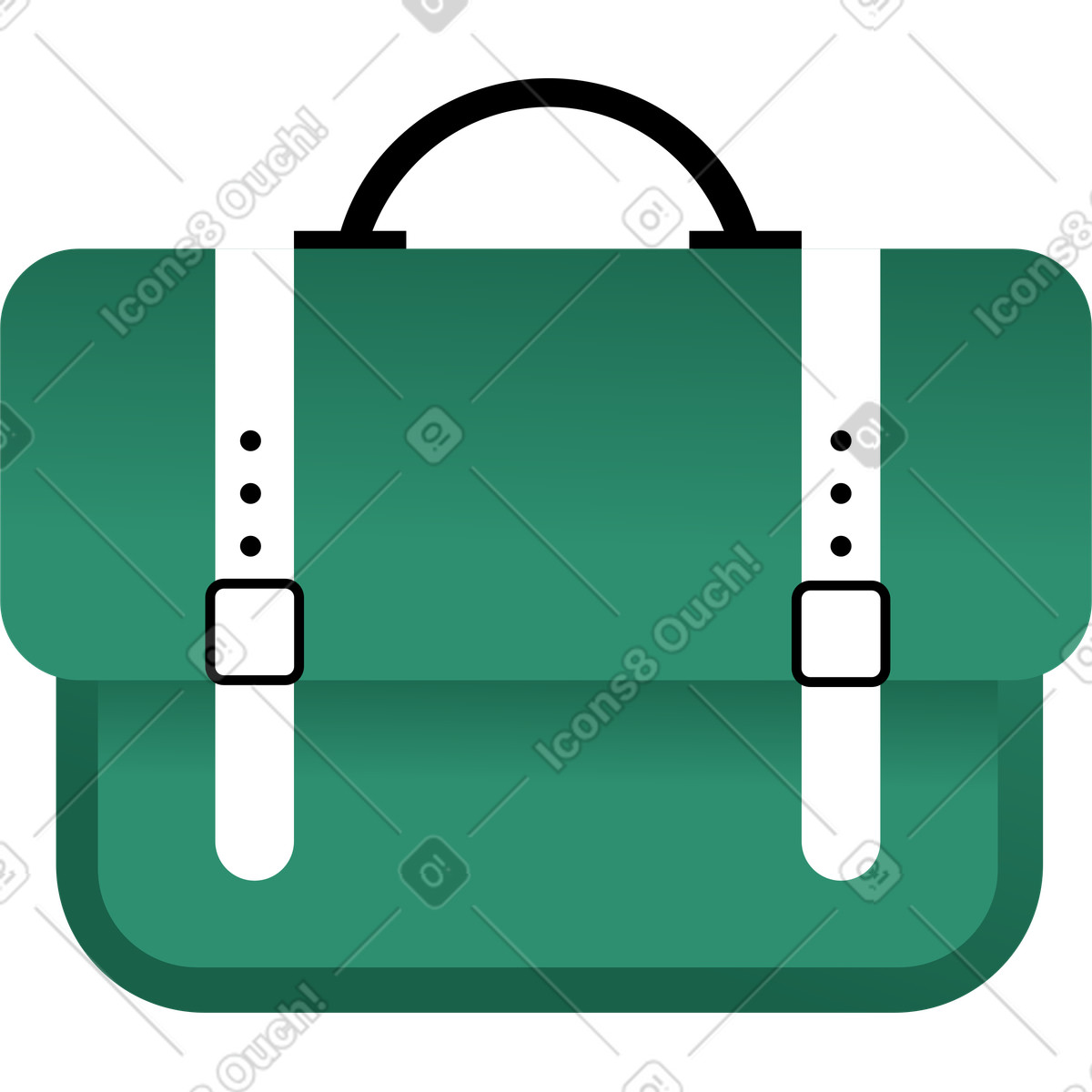 Ilustração de Maleta verde com alças em no estilo Wavy para baixar em PNG, SVG