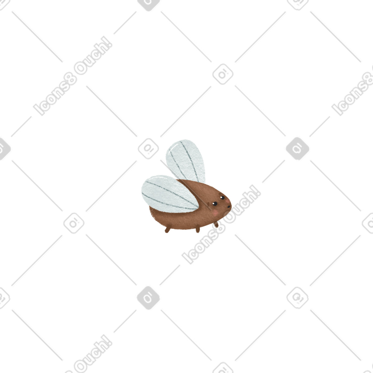 Volare illustrazione in stile Woolly scarica in PNG, SVG