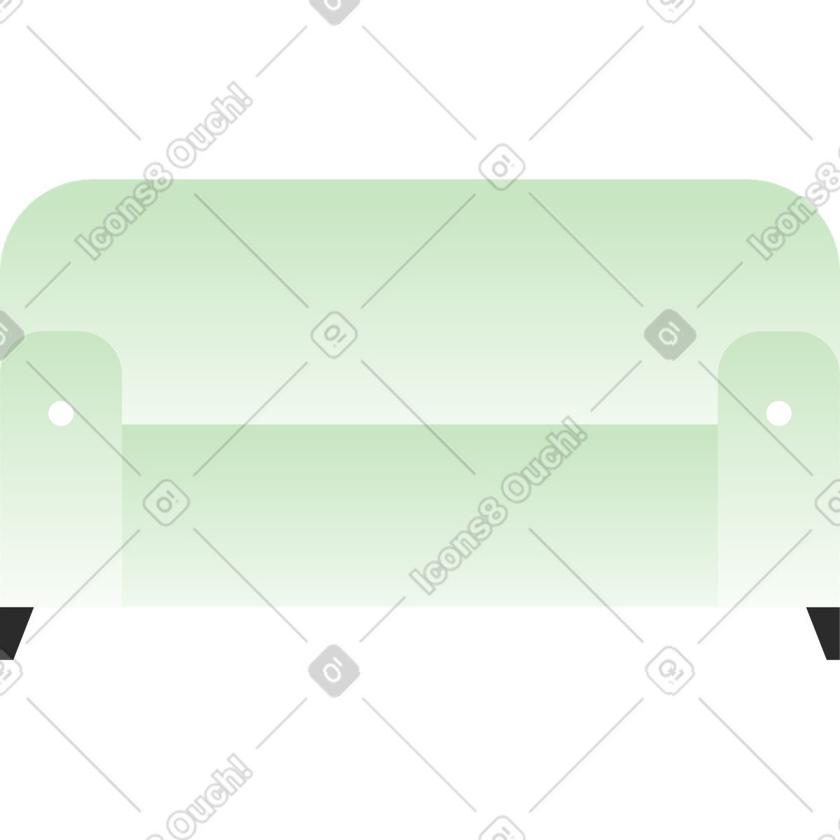 Green sofa illustration in Marginalia style download in PNG, SVG