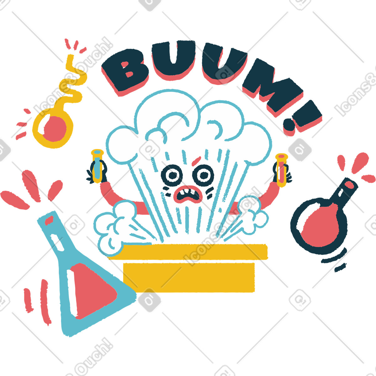 Explosion in laboratory clipart chemistry accident illustration featuring SVG and GIF graphics