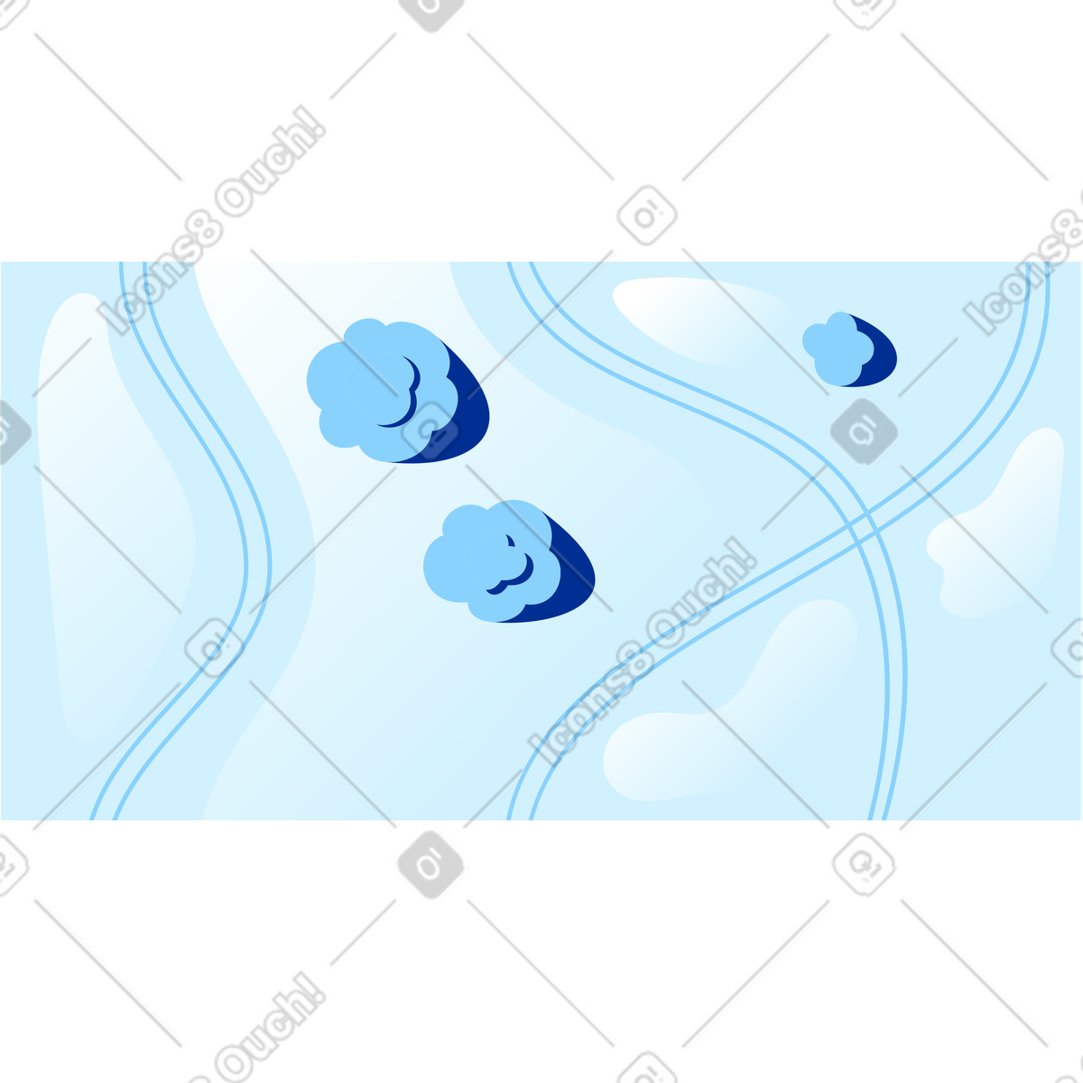 Ilustração de Winter ski landscape from above em no estilo Glossy para baixar em PNG, SVG