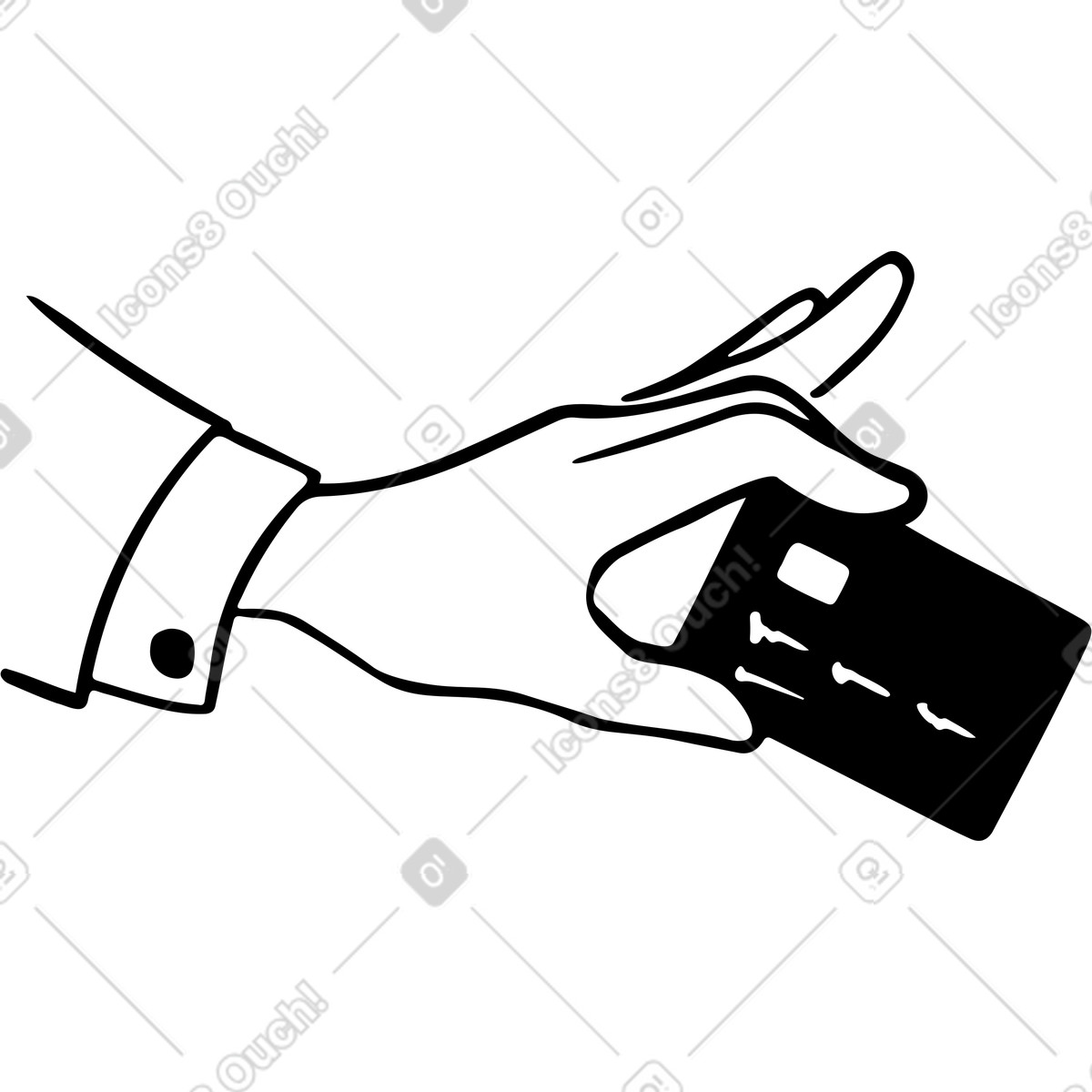Иллюстрация Bank card in hand в стиле Line — скачать в форматах PNG, SVG