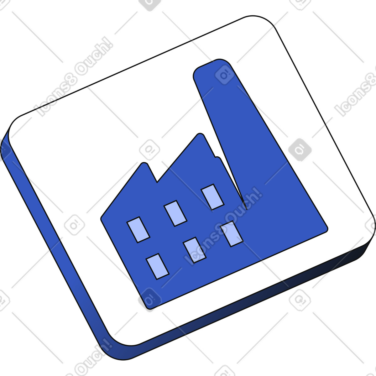 Factory icon illustration in Techny style download in PNG, SVG