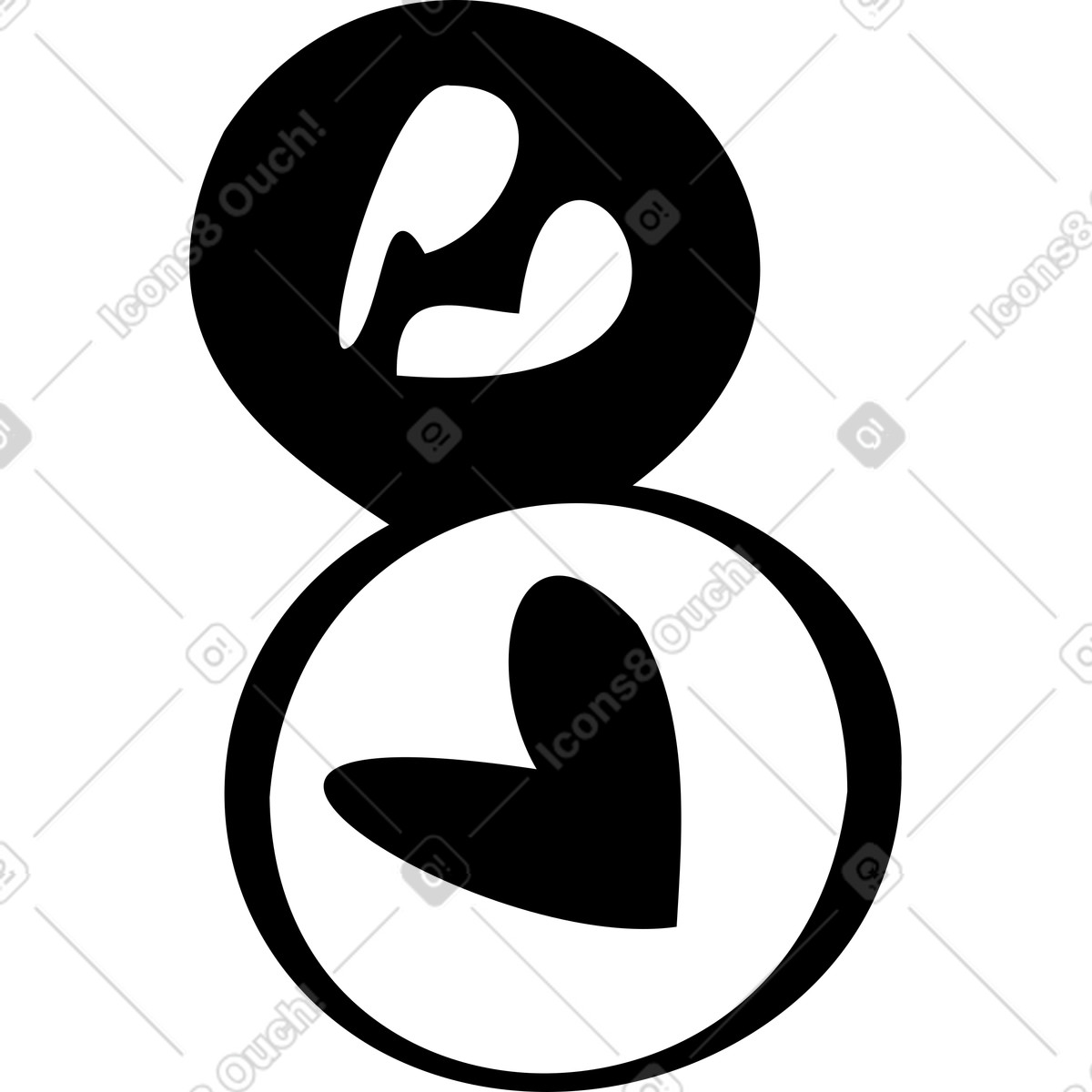 Hearts in circles illustration Journal style download PNG, SVG