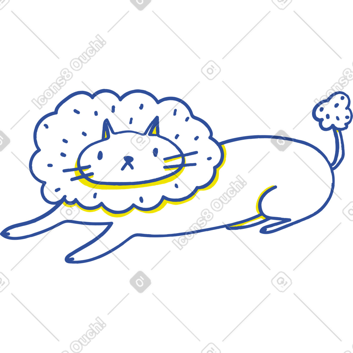 Löwe-Illustration im Lime-Stil als Download in PNG, SVG