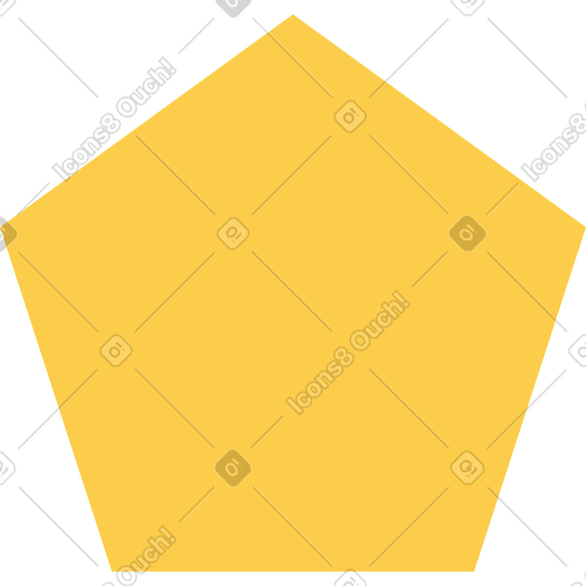Yellow pentagon illustrazione in stile Pale scarica in PNG, SVG
