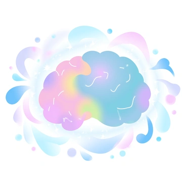 A playful scene of neurotransmitters dancing around the prefrontal cortex in a disco-like environment