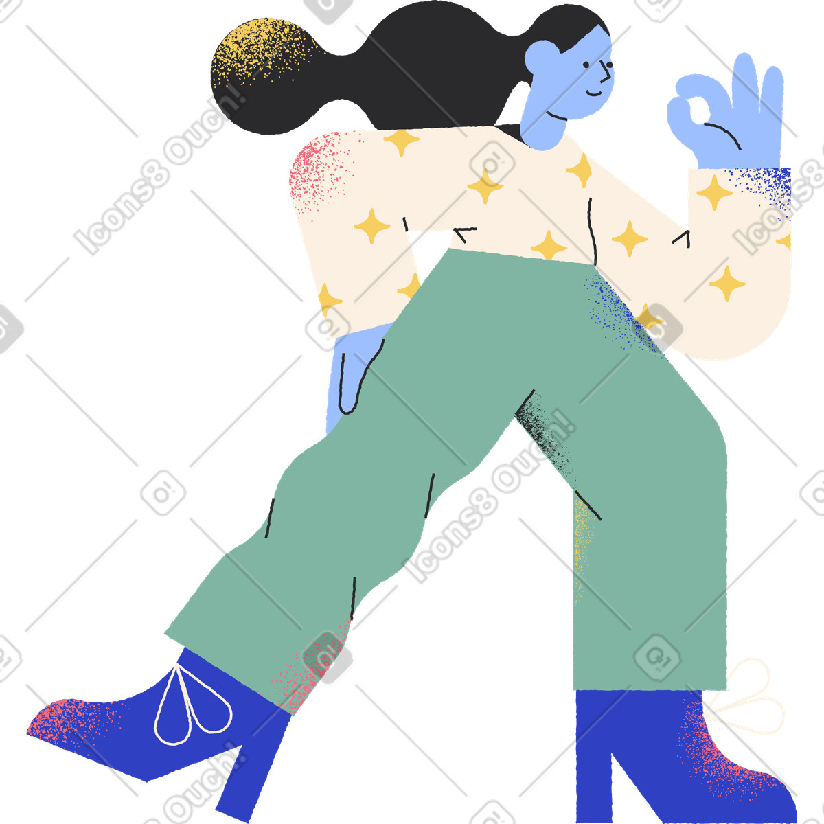 Frau-Illustration im Pablo-Stil als Download in PNG, SVG
