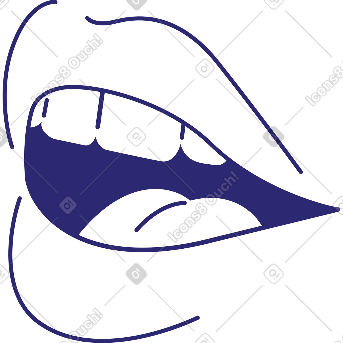 Talking mouth illustration in Cut style download in PNG, SVG