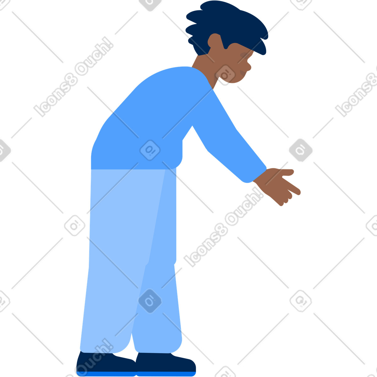 Junge pflückt etw-Illustration im Urban-Stil als Download in PNG, SVG