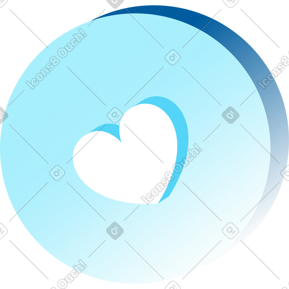 Heart bubble illustration in Icy style download in PNG, SVG