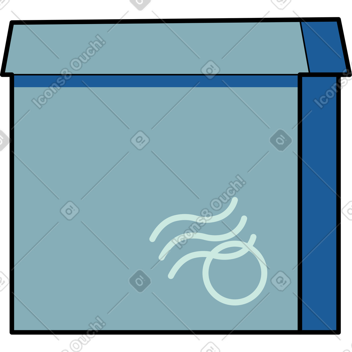 Ilustração de Caixa em no estilo Surr para baixar em PNG, SVG