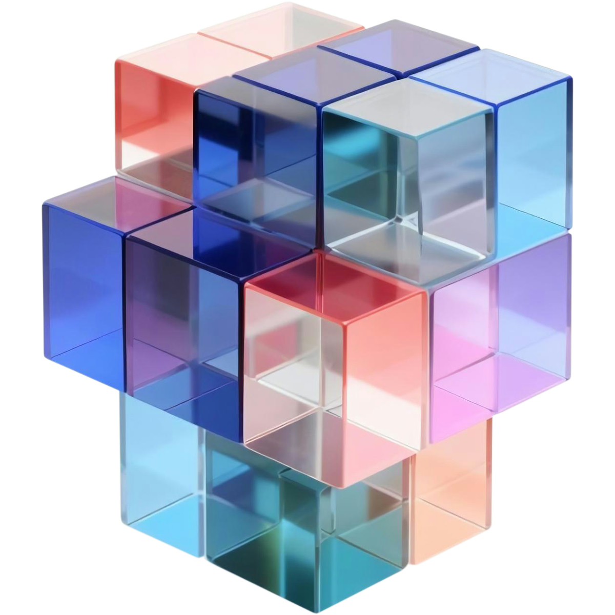 Blocks composition illustration in 3D style download in PNG, SVG