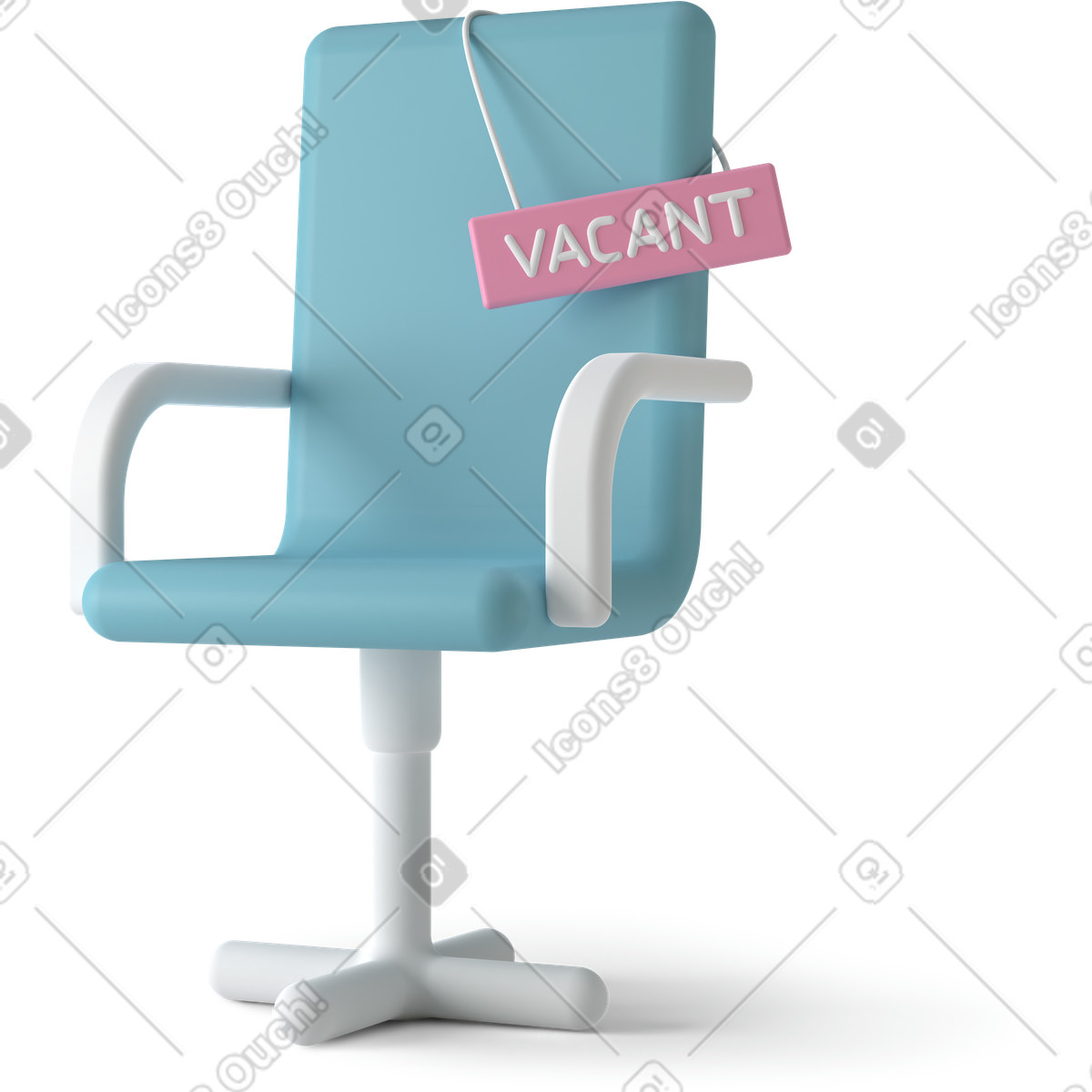 下载 3D Casual life 风格的 Hiring chair 插画，支持 PNG、SVG 格式