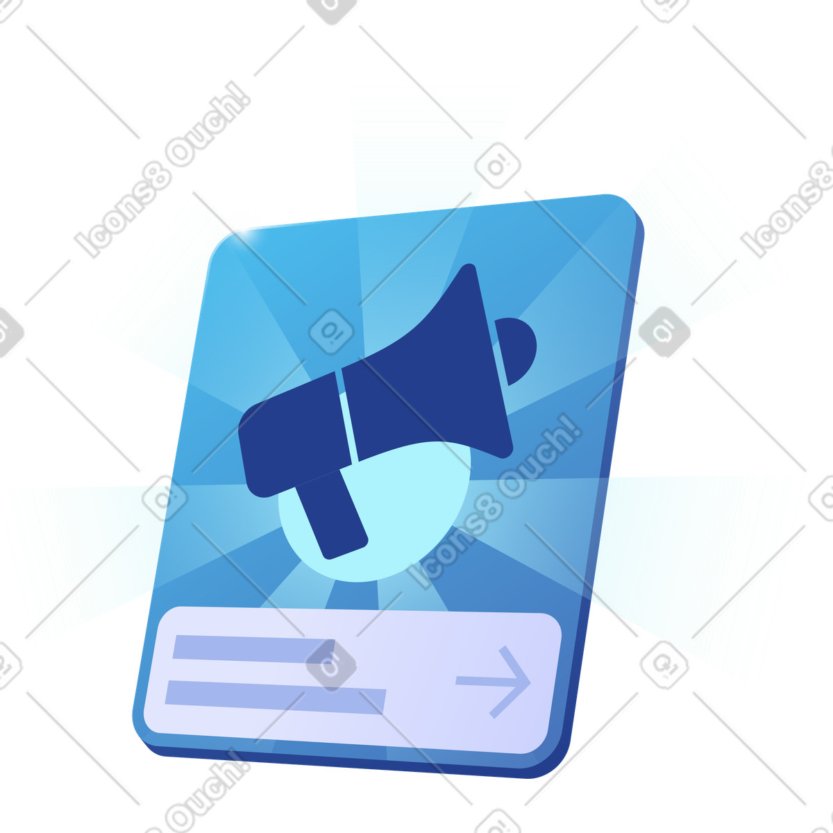 Cornice per social media con megafono illustrazione in stile Quantum scarica in PNG, SVG