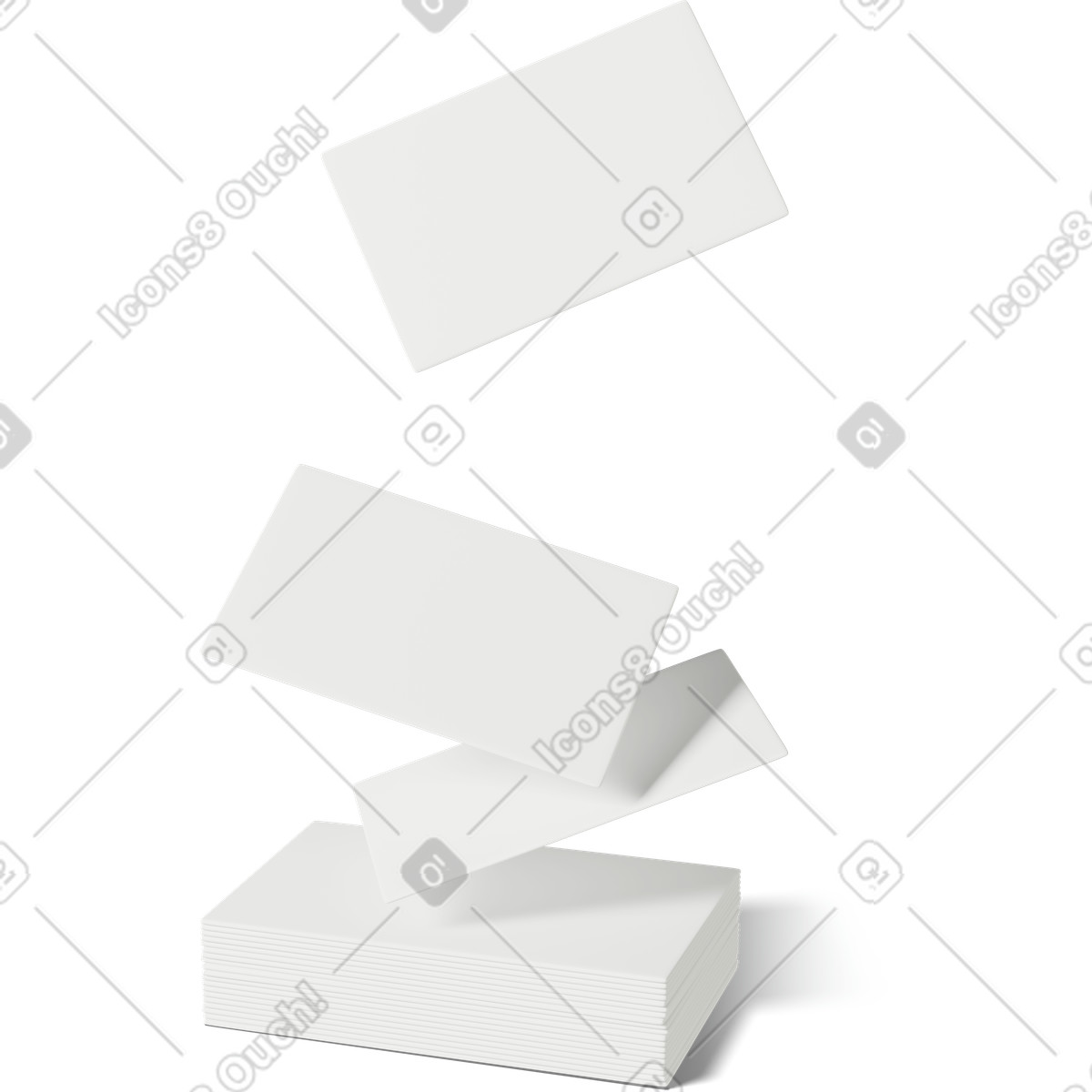 Free gravity business cards mockup-Illustration im 3D Casual life-Stil als Download in PNG, SVG