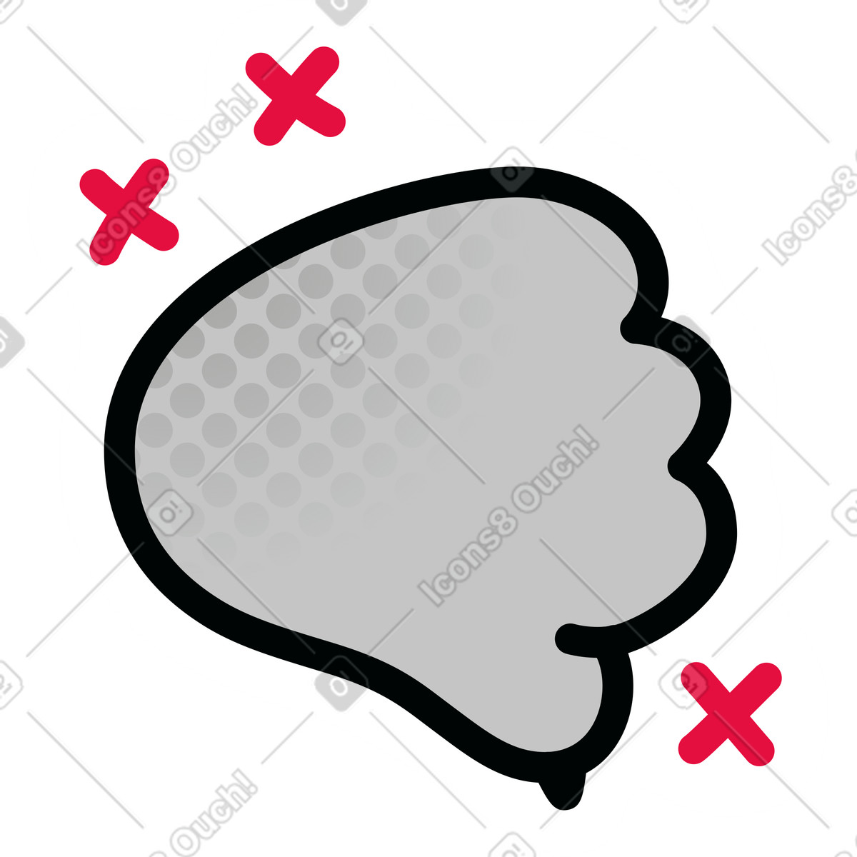 Illustration Autocollant n'aime pas la patte de chat dans le style Purrfect à télécharger aux formats PNG, SVG