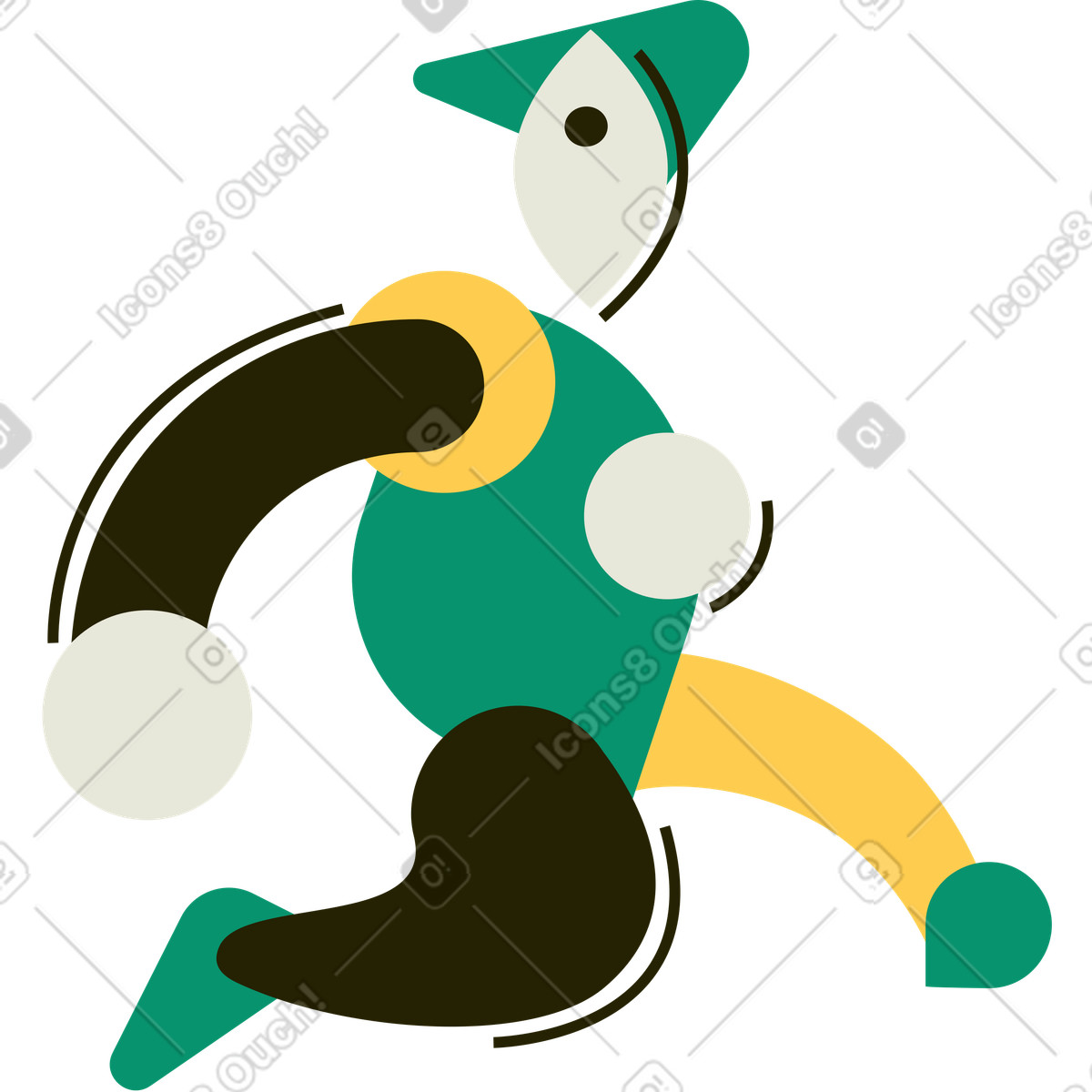Feuerwehrmann-Illustration im Spot-Stil als Download in PNG, SVG