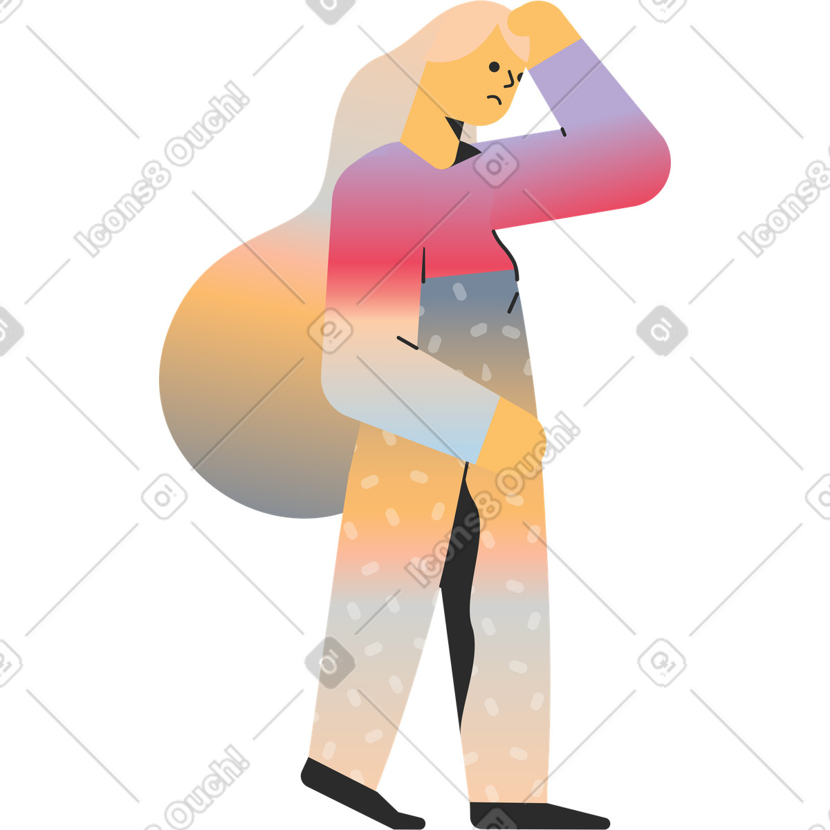 Marginalia スタイルの 肌のトーンを読んで考える のイラストをPNG、SVG形式でダウンロード