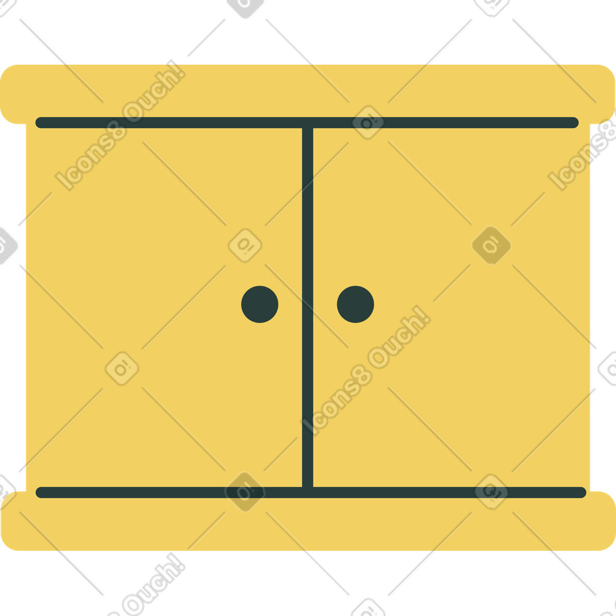 Cabinet illustration in Macaroni style download in PNG, SVG