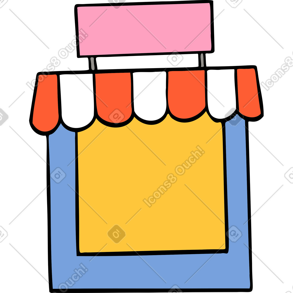 Illustration Boutique dans le style Comic à télécharger aux formats PNG, SVG