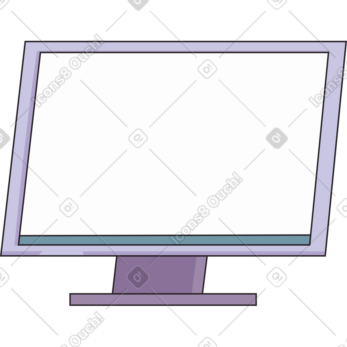 Gray desktop monitor illustrazione in stile Eastwood scarica in PNG, SVG