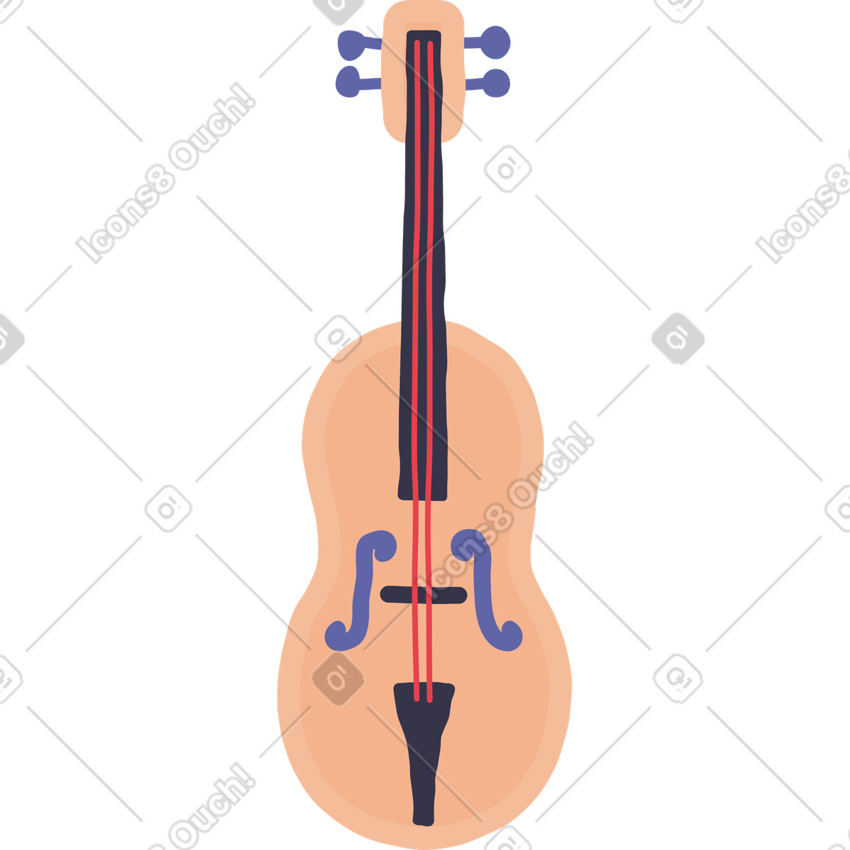 Violine-Illustration im Stripy-Stil als Download in PNG, SVG