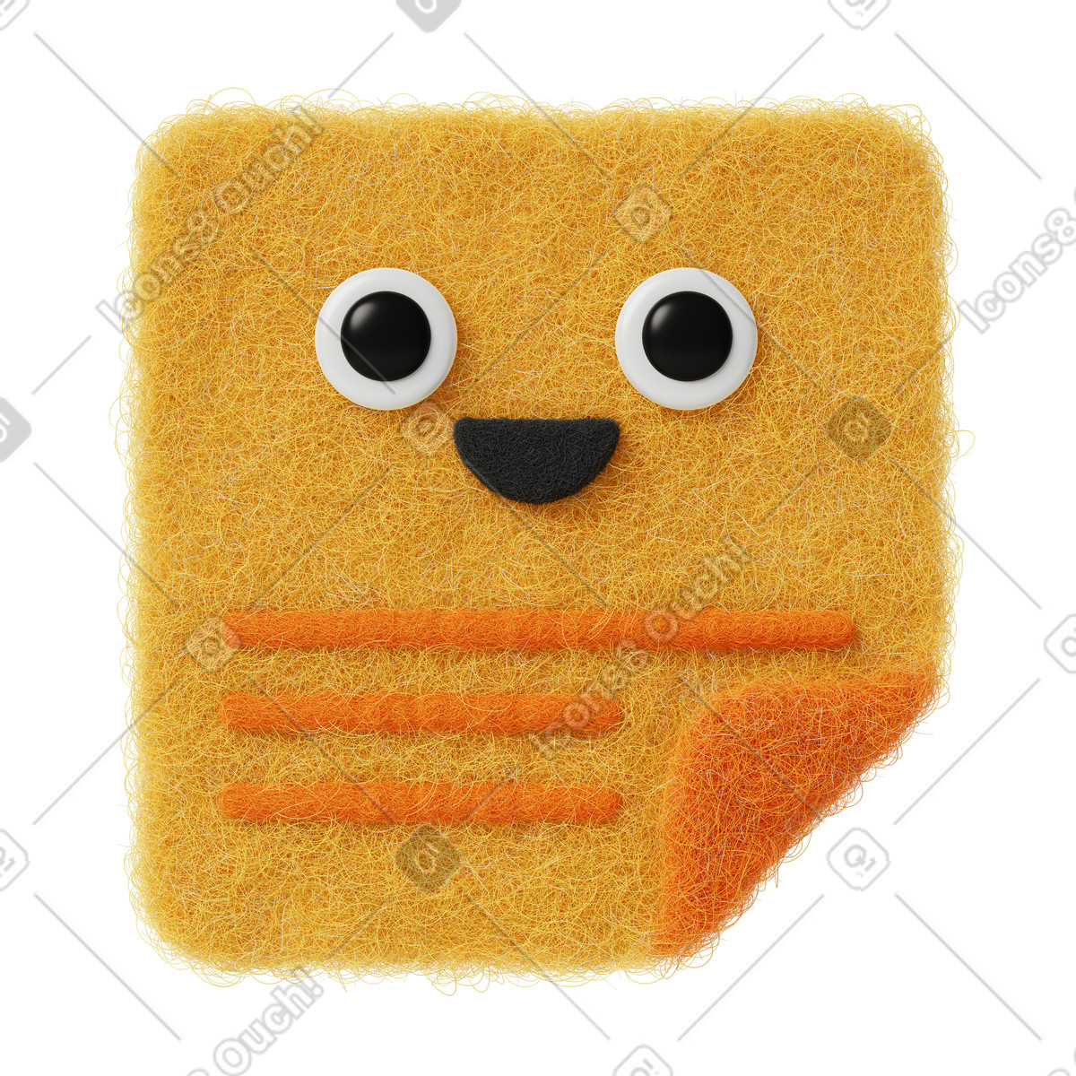 Cute note illustration in Fuzzy style download in PNG, SVG