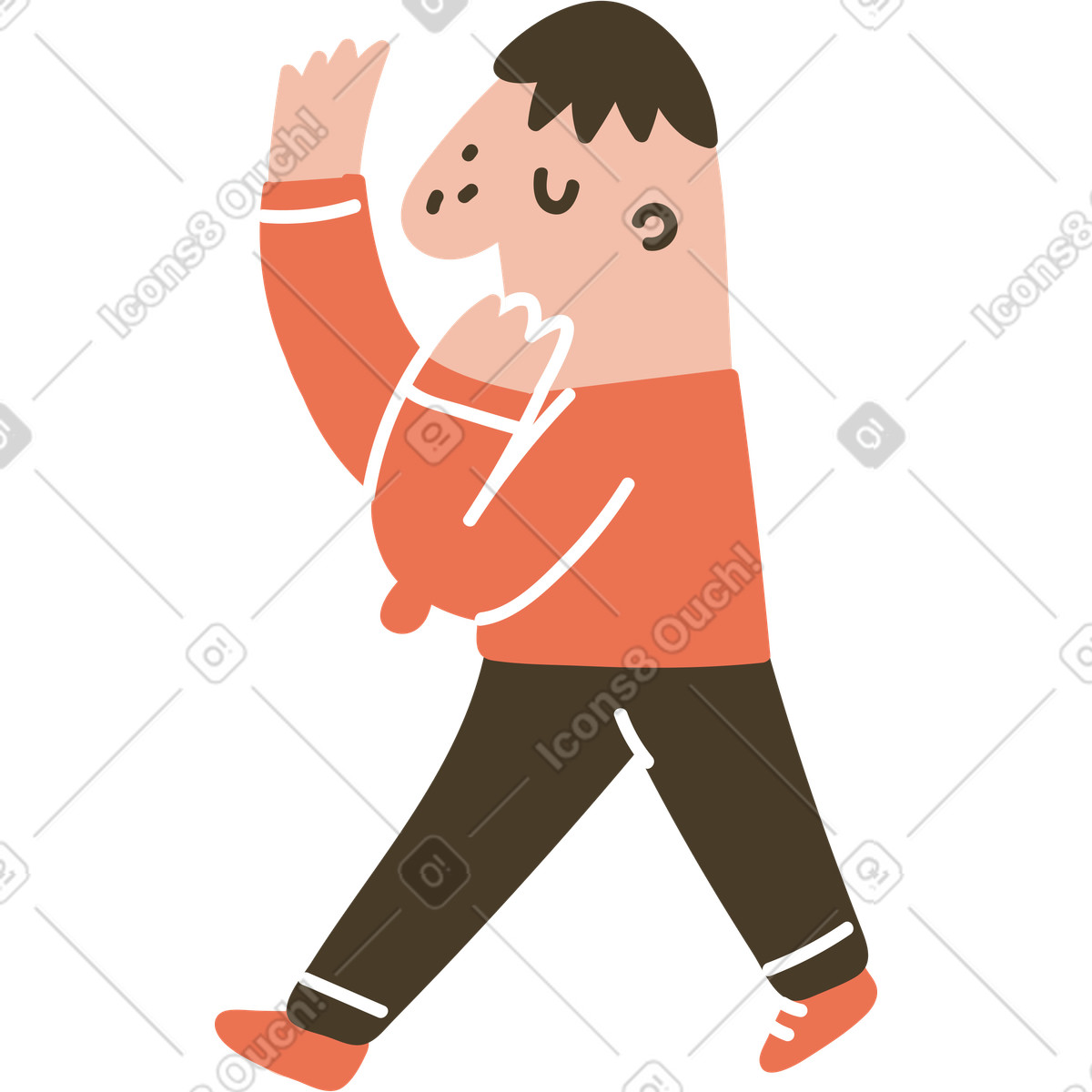 Ilustración Walking man en estilo Karlsson a descargar en PNG y SVG