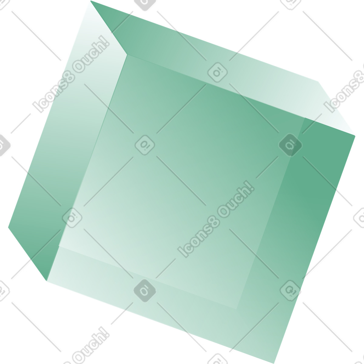 Big cube in projection illustration Network style download PNG, SVG