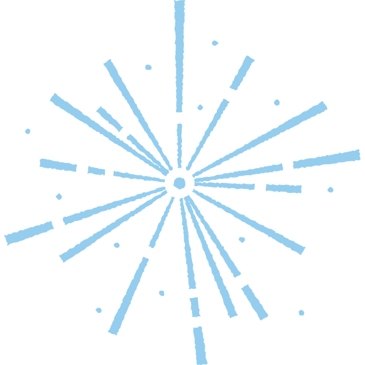 Firework illustration sparks clipart on a transparent background, available in PNG