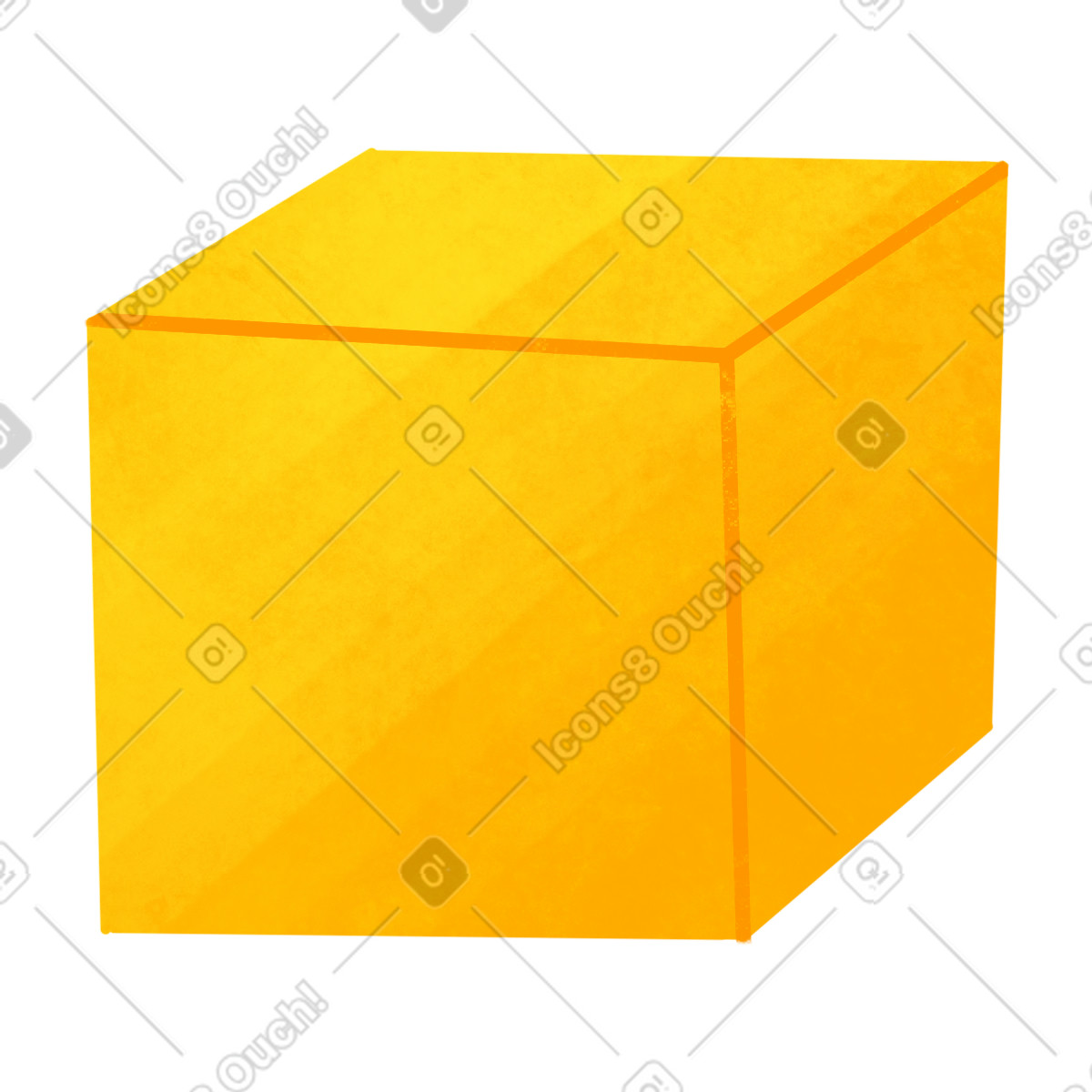Ilustração de Yellow cube em no estilo Bonbon para baixar em PNG, SVG