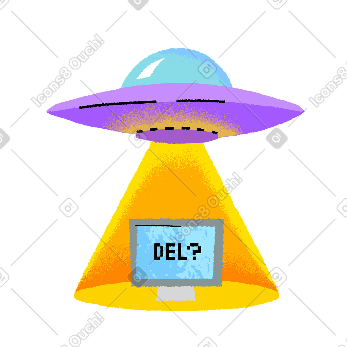 Delete confirmation illustration in PNG, SVG