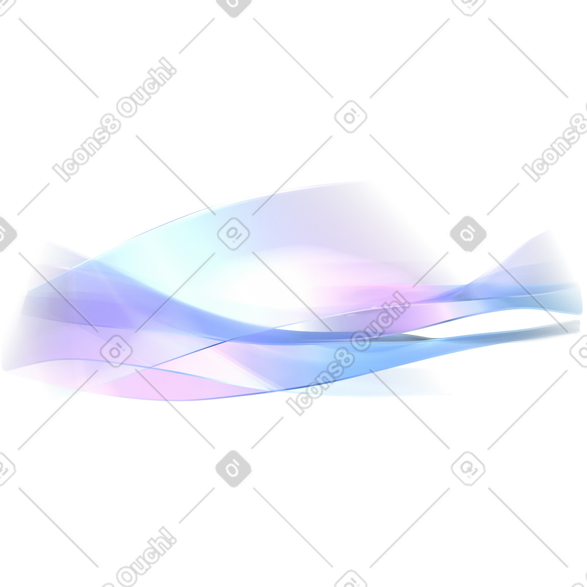 Onde eteree e setose illustrazione animata in stile 3D Glassy scaricabile in GIF, Lottie (JSON), AE