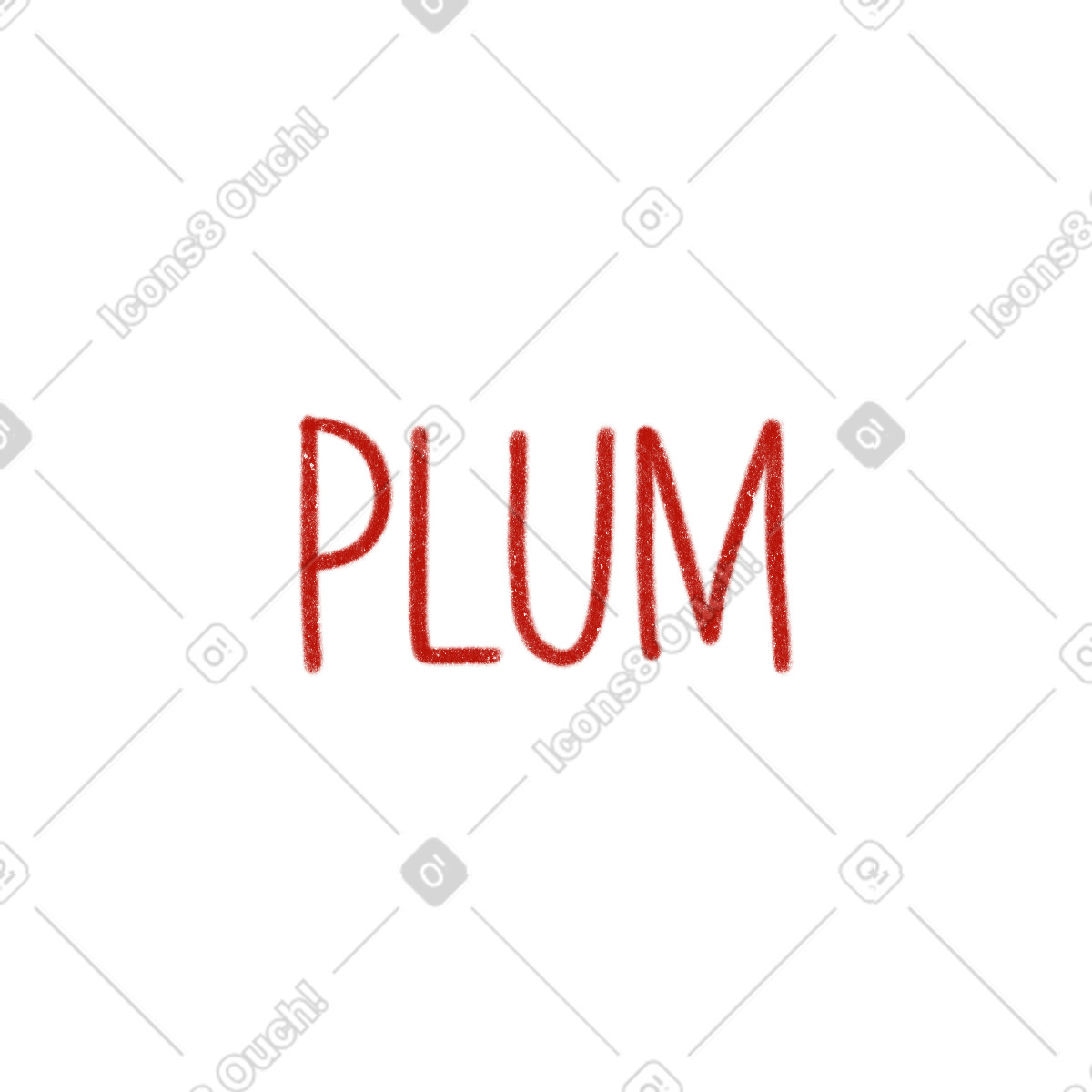 Ilustración Letras de ciruela en estilo Cozy a descargar en PNG y SVG