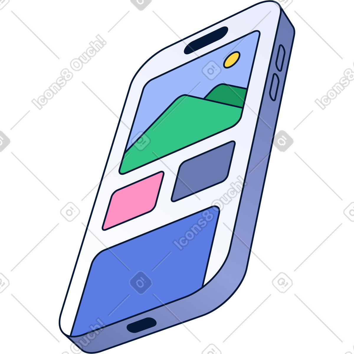 Illustration Téléphone avec interface dans le style Neat à télécharger aux formats PNG, SVG