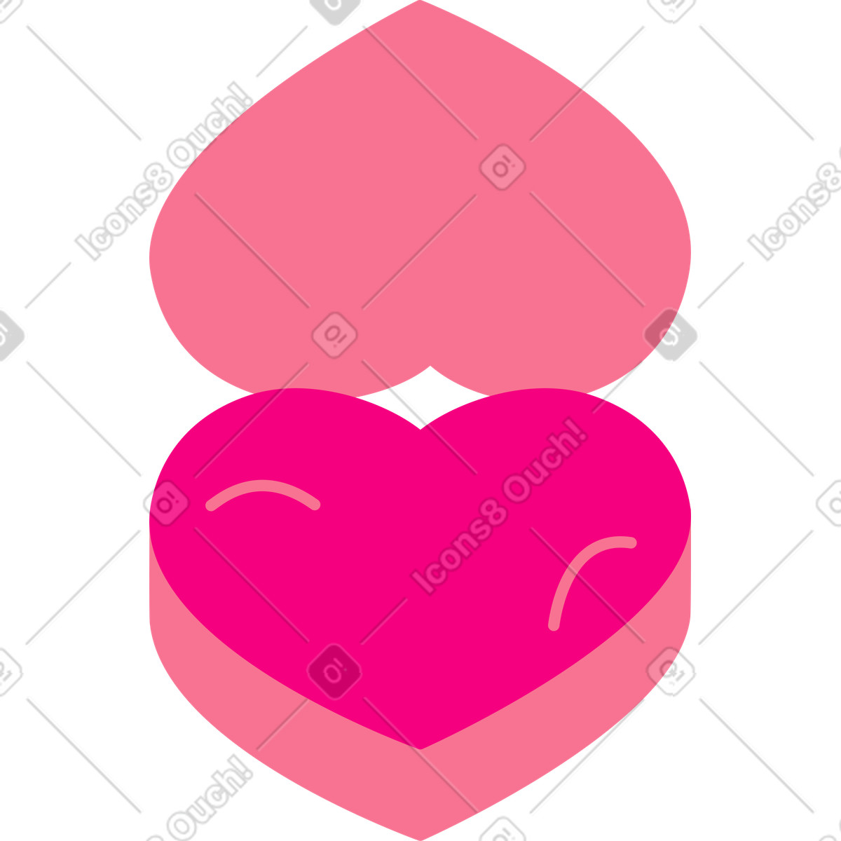 Heart-shaped box illustration in Giggle style download in PNG, SVG