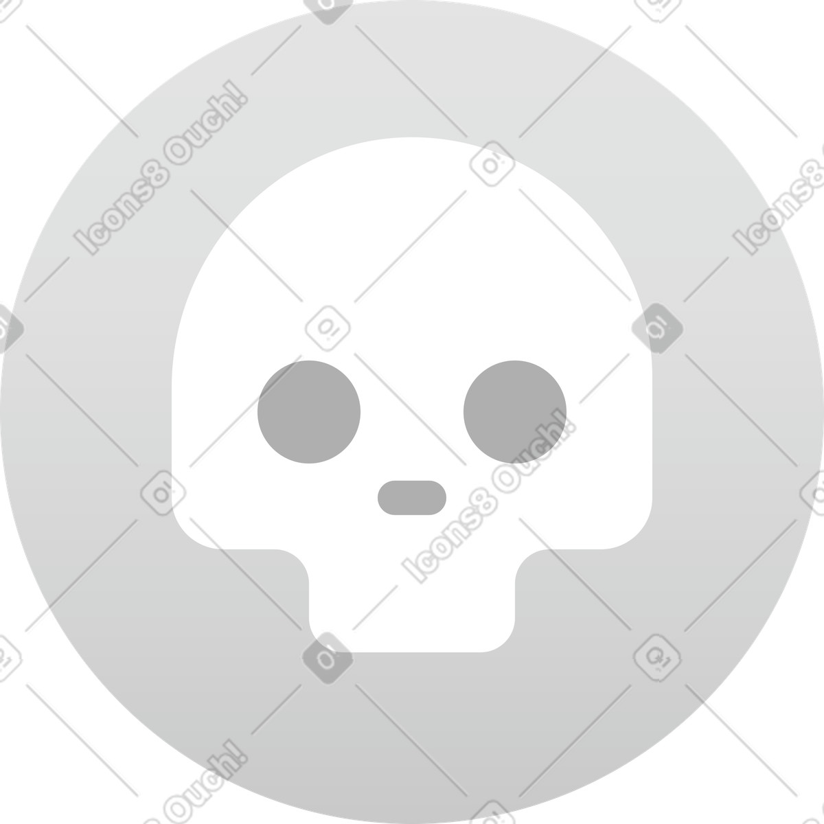 Illustration Crâne dans le style Hugo à télécharger aux formats PNG, SVG